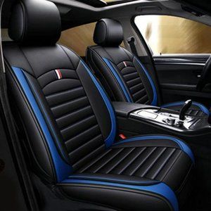 1 Pcs Universal Water Resistant Breathable PU Leather Car Front Seat Cover Blue